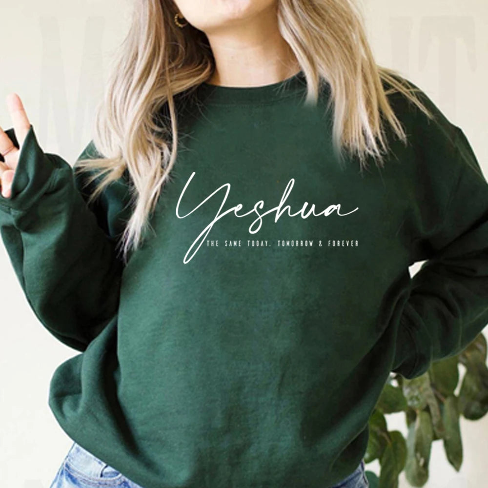 Yeshua Sweatshirt Aesthetic Christian Shirt Jesus Shirts Women'S Religious Sweater Faith Hoodie Christian Gift Church Tshirt