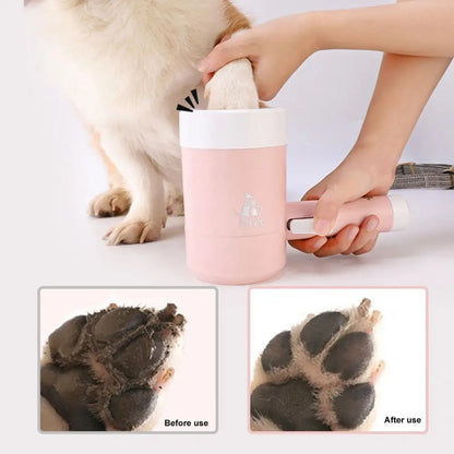 Pet Paw Cleaner Portable Pet Foot Washer with Ergonomic Handle Automatic Dog Paw Cleaner Brush Cup for Easy No Battery Required