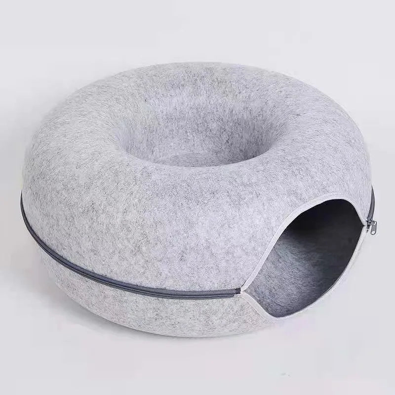 Donut Pet Cat Tunnel Interactive Bed Toy House Mat Cats Cushion Nest Sleeping Kitten Cave Puppy Home Bed Warm Donut Pet for Toys