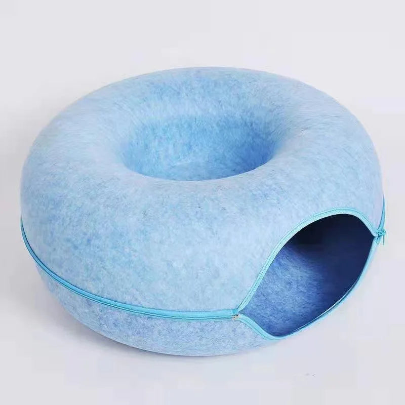 Donut Pet Cat Tunnel Interactive Bed Toy House Mat Cats Cushion Nest Sleeping Kitten Cave Puppy Home Bed Warm Donut Pet for Toys