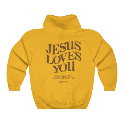 Jesus Loves You Hoodie Christian Hooded Sweatshirt Jesus Pullover Bible Verse Aesthetic Clothing Trendy Hoodies Christian Merch