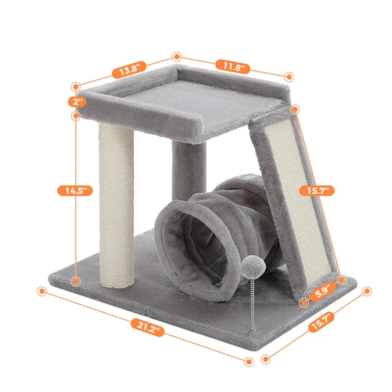 Small Cat Tree Cat Tower with Condo Hammock Cat Scratcher Scratching Post for Cat Bed Home Cat Accessories Cat Toy Pet Furniture