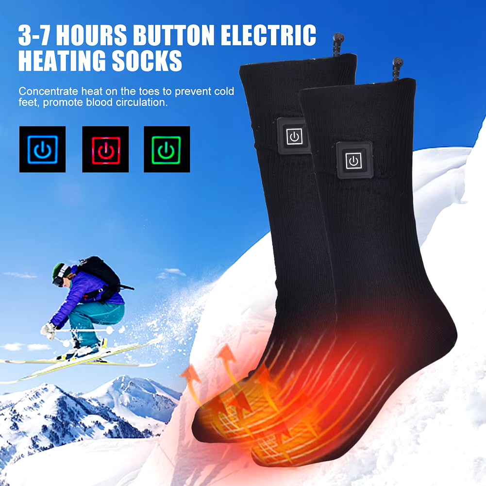 Electric Heated Socks Battery Powered Electric Heating Socks 1/3 Gear Winter Heating Socks anti Slip for Cycling Camping Skating