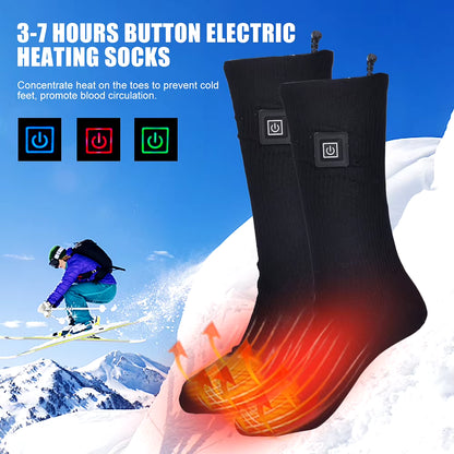 Electric Heated Socks Battery Powered Electric Heating Socks 1/3 Gear Winter Heating Socks anti Slip for Cycling Camping Skating