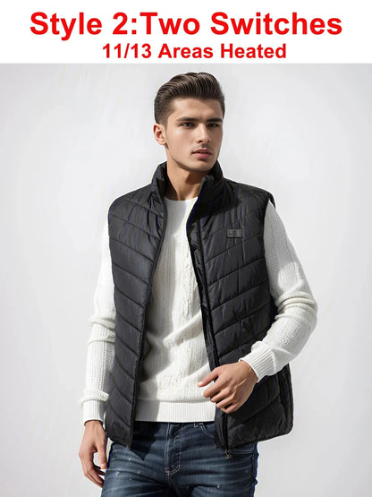 17/9 Areas Heated Vest Men Electric Heating Vest Usb Heated Jacket Heated Vest Women Heated Bodywarmer Heated down Jacket Winter