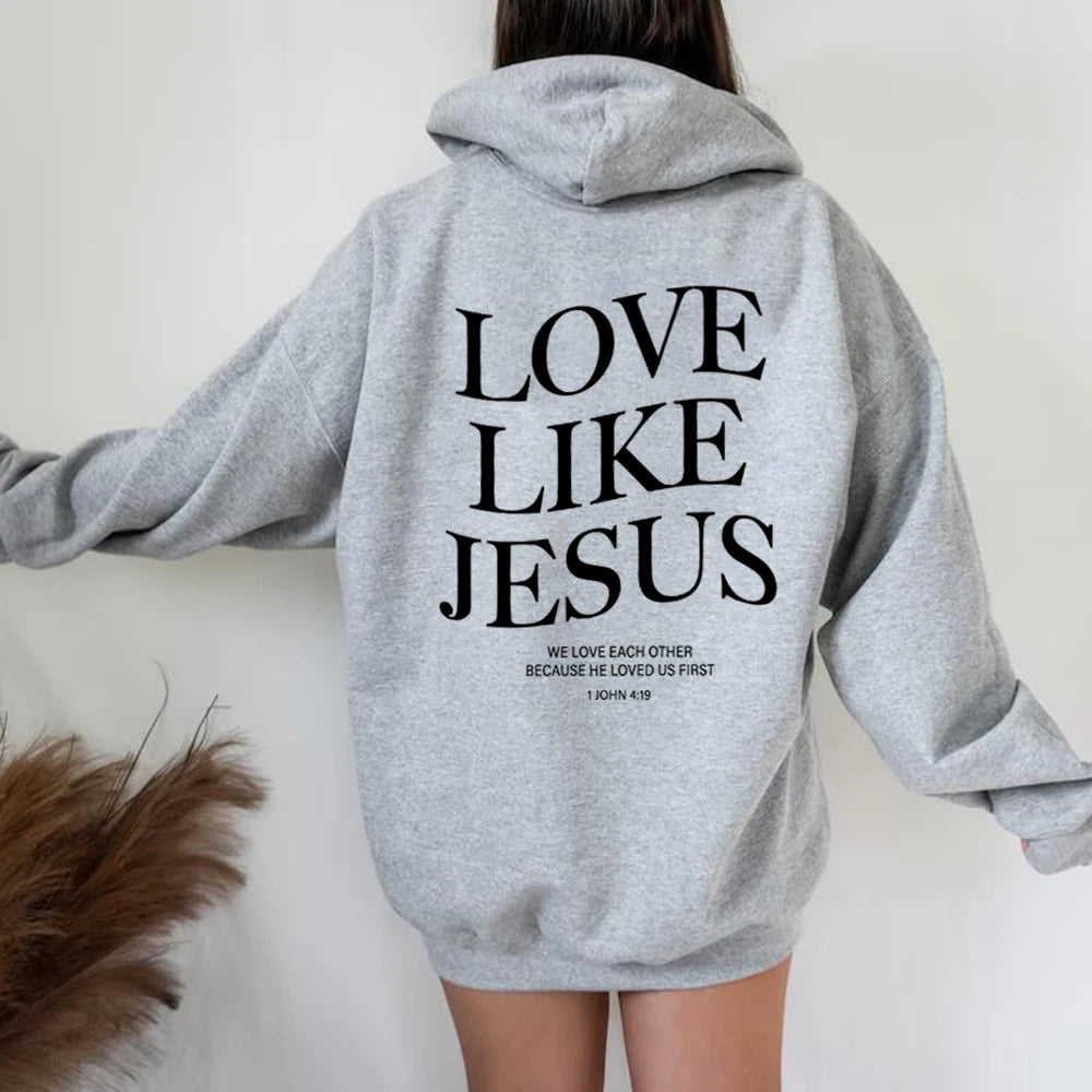 Love like Jesus Inspirational Christian Hoodie Faith Based Religious Hoodies Christian Apparel Bible Verse Jesus Sweatshirt Top