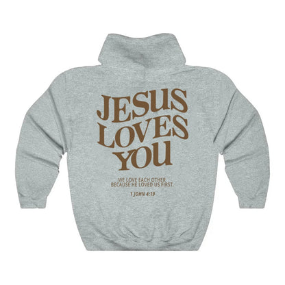 Jesus Loves You Hoodie Christian Hooded Sweatshirt Jesus Pullover Bible Verse Aesthetic Clothing Trendy Hoodies Christian Merch