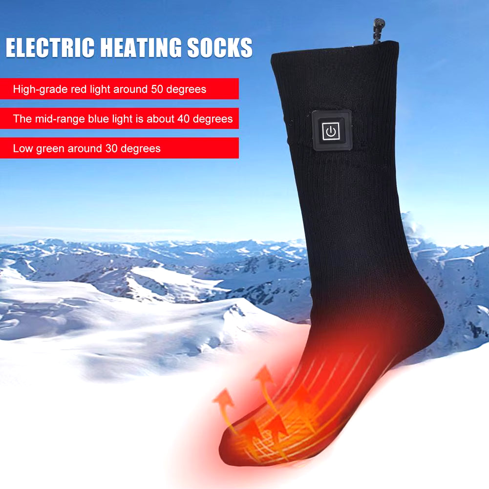 Electric Heated Socks Battery Powered Electric Heating Socks 1/3 Gear Winter Heating Socks anti Slip for Cycling Camping Skating