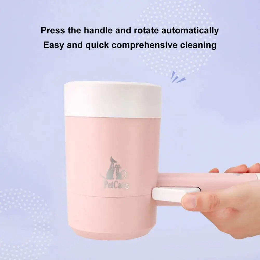 Pet Paw Cleaner Portable Pet Foot Washer with Ergonomic Handle Automatic Dog Paw Cleaner Brush Cup for Easy No Battery Required