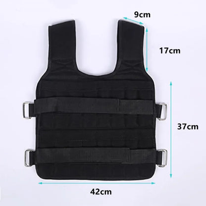 Vest Only 1X Upgrade Adjustable 30Kg Loading Weighted Vest Fitness Weight Training Vest Comfortable Waistcoat Fitness Equipment