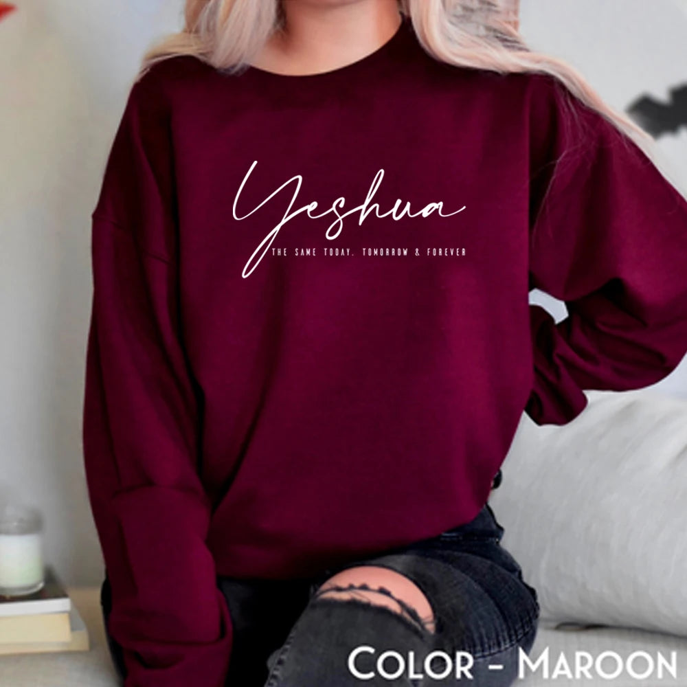 Yeshua Sweatshirt Aesthetic Christian Shirt Jesus Shirts Women'S Religious Sweater Faith Hoodie Christian Gift Church Tshirt