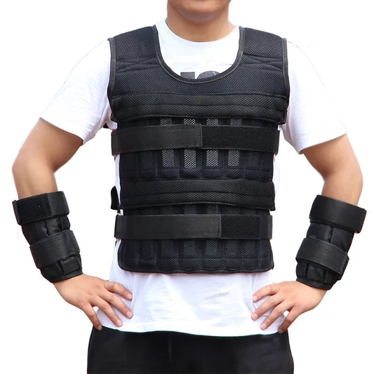 Vest Only 1X Upgrade Adjustable 30Kg Loading Weighted Vest Fitness Weight Training Vest Comfortable Waistcoat Fitness Equipment