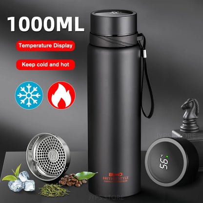 1000ML Smart Thermos Bottle Temperature Display Intelligent Thermos Keep Cold and Hot Bottle Thermos for Tea Coffee Vacuum Flask