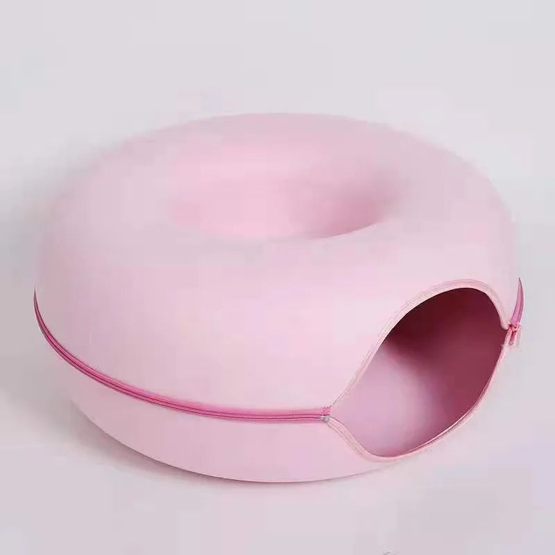 Donut Pet Cat Tunnel Interactive Bed Toy House Mat Cats Cushion Nest Sleeping Kitten Cave Puppy Home Bed Warm Donut Pet for Toys