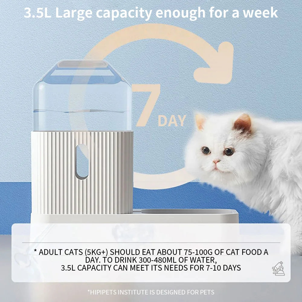 Automatic Pet Feeder 3.5L Large Capacity Pets Feeding Bowls Cat Water Dispenser Dog Food Feeder Drinking Fountain Feeding Bowl