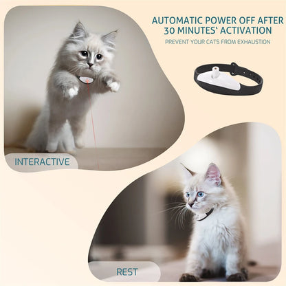 Smart Laser Cat-Teasing Collar Laser Rechargeable Auto Infrared Interactive Pet Kitten Toys for Relieve Anxiety Increase Agility