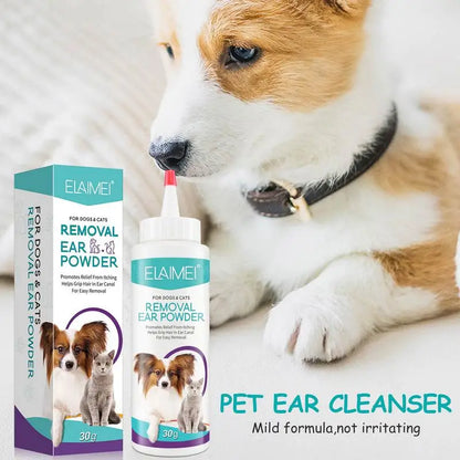 Dog Ear Powder Ear Cleaner for Dogs Hair Removal Infectioned Treatments Stop Ear Itching Pet Health Grooming Cleaning Supplies