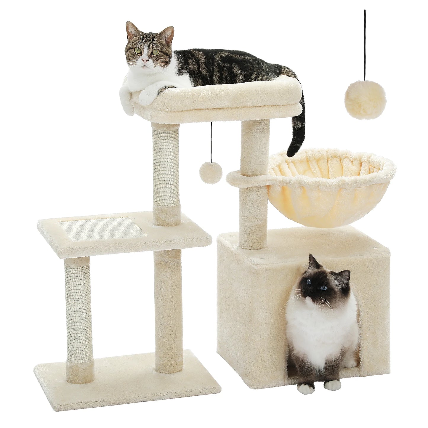 Small Cat Tree Cat Tower with Condo Hammock Cat Scratcher Scratching Post for Cat Bed Home Cat Accessories Cat Toy Pet Furniture