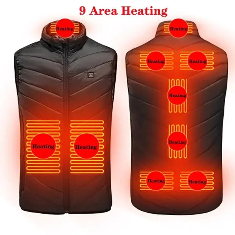 17/9 Areas Heated Vest Men Electric Heating Vest Usb Heated Jacket Heated Vest Women Heated Bodywarmer Heated down Jacket Winter