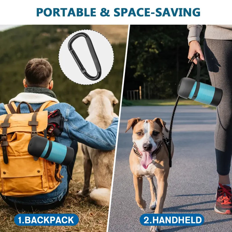 Pecute Upgraded 22 Oz Dog Water Bottle with 5 Oz Food Container, Portable Dog Travel Water Bottle Dispenser, Leakproof, BPA Free, Lightweight, Pet Water Bottle Bowl for Outdoor Walking Hiking Camping