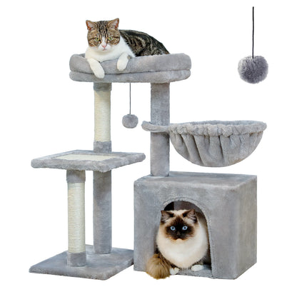 Small Cat Tree Cat Tower with Condo Hammock Cat Scratcher Scratching Post for Cat Bed Home Cat Accessories Cat Toy Pet Furniture