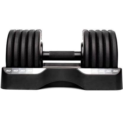 50 Lb. Rapid Strike Dumbbell Set Adjustable Gym Dumbbells Sets Large Fitness Equipment Body Building Sports Entertainment