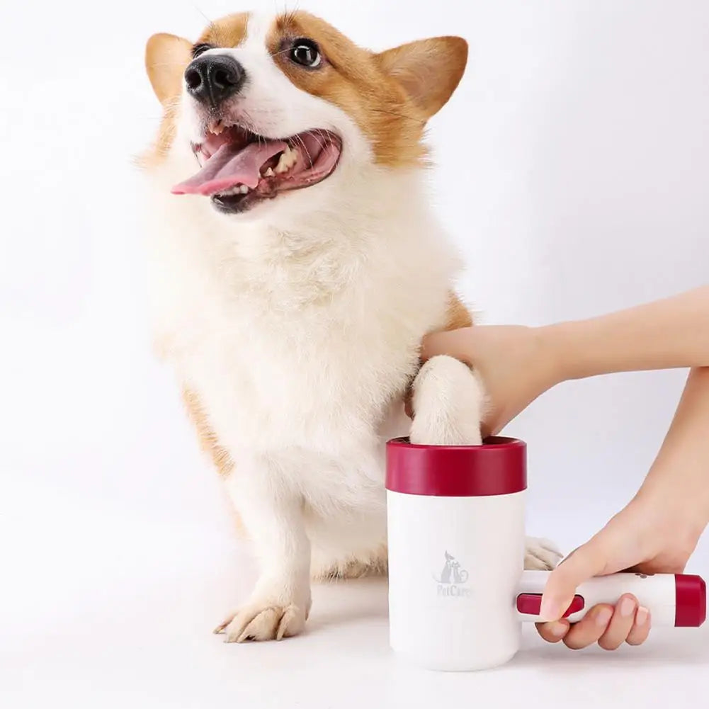 Pet Paw Cleaner Portable Pet Foot Washer with Ergonomic Handle Automatic Dog Paw Cleaner Brush Cup for Easy No Battery Required