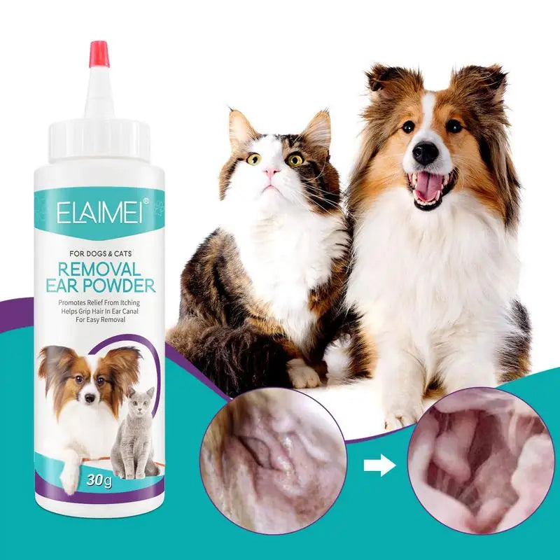 Dog Ear Powder Ear Cleaner for Dogs Hair Removal Infectioned Treatments Stop Ear Itching Pet Health Grooming Cleaning Supplies